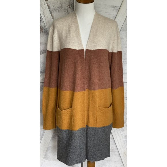 Madewell Sweaters - NWT Madewell Wool Alpaca Blend Multicolored Block Cardigan Pockets Women's XS
